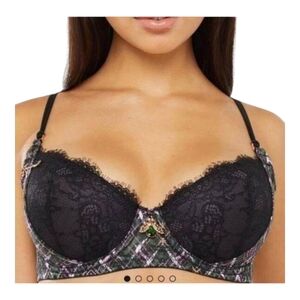 A Little Tart Balconette Bra in Black & Multi